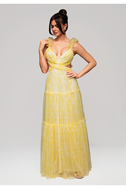 OMBRE Evening dress - yellow LA-OM-DLR161
