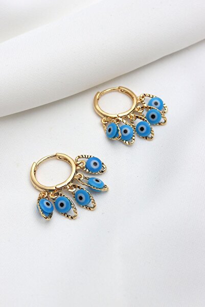 LA PERRY ACCESSORIES أقراط شاكيرا الذهبية بتفاصيل العين