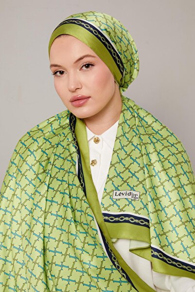 Levidor Grass Green L Printed Angel Shawl