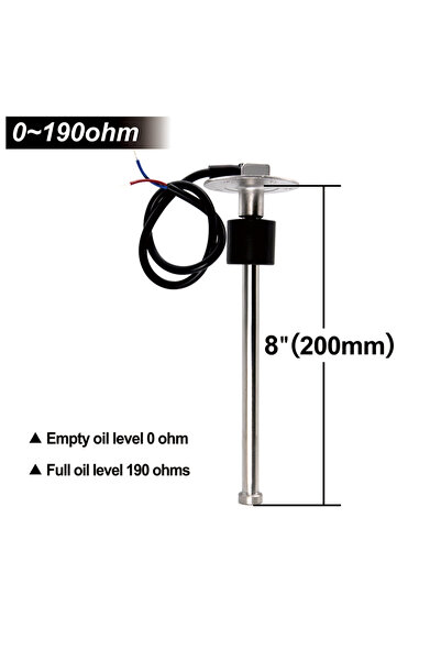 Choice8 200mm Sensor 0-190 ohms Fuel Level Sensor/Water Level Stainless Steel...