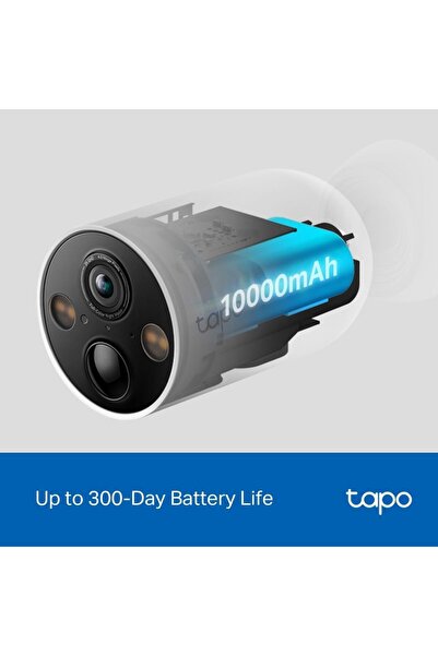 tapo كاميرا مراقبة داخلية/خارجية ذكية لاسلكية بدقة 2K، رؤية ليلية ملونة، كشف الذكاء الاصطناعي