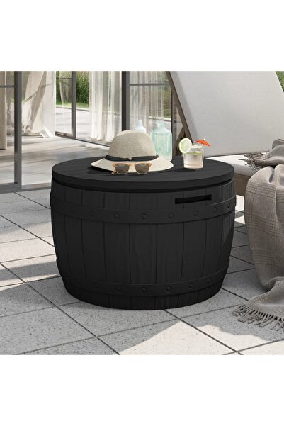 vidaxl صندوق تخزين للحديقة 3 في 1 مصنوع من البولي بروبيلين باللون الأسود