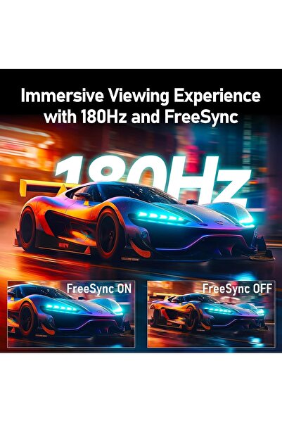 FlashHawk 27 inch QHD Curved Gaming Monitor with Speakers,2K 180Hz/144Hz PC Monitor QHD 2560x1440p