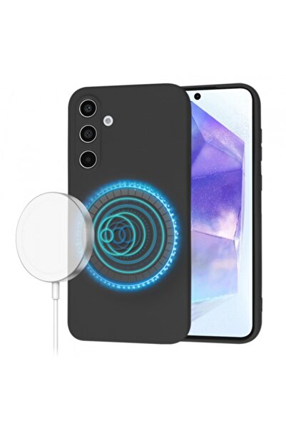 Stef's Cat Carcasă MagSafe pentru Samsung Galaxy A55 5G A556, SoftFlex, Neagră