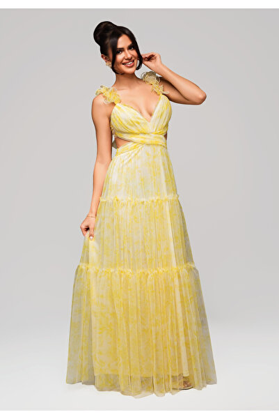 OMBRE Βραδινό φόρεμα - κίτρινο LA-OM-DLR161