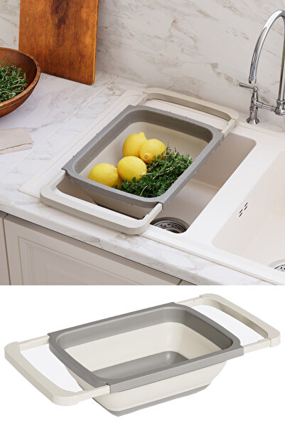 Emofom Adjustable Layered Strainer 6.3 Lt Kitchen Sink Strainer