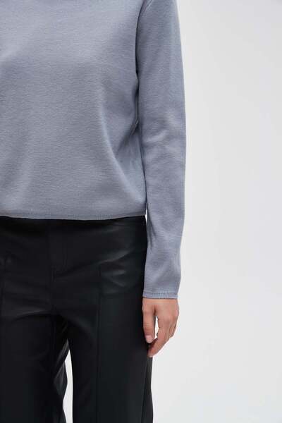 Livia Solid Long Sleeve Cropped Top