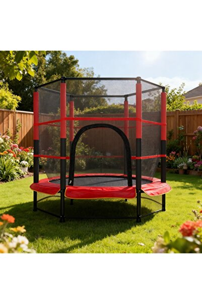 Topone1Topone1 Trampoline, equipped with safety net, spring pads, sturdy steel frame structure, and built-in zipper