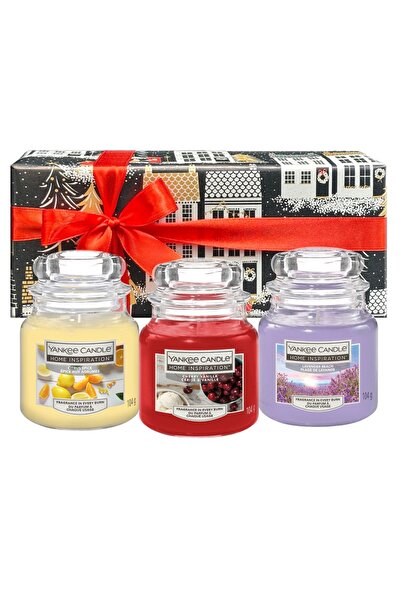 Yankee Candle Set Cadou 3 Lumanari Parfumate Borcan Mic: Citrus Spice, Cherry Vanilla, Lavender Beach