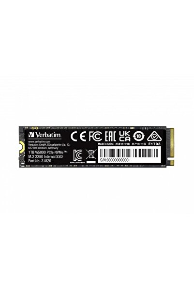Verbatim 1TB VI 5000 PCIE4 NVME M.2 SSD (Okuma 5000MB / Yazma 4500MB)