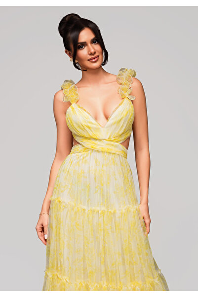 OMBRE Evening dress - yellow LA-OM-DLR161