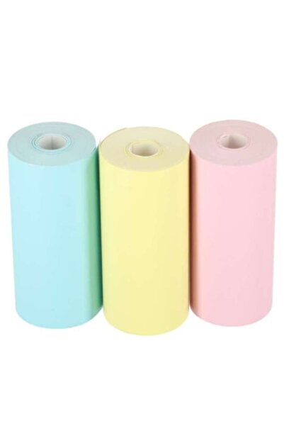 varioshop Set de 3 role de hârtie termică colorată pentru mini imprimantă por...