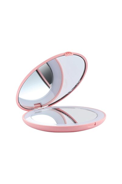 zola Make-up bag mirror, with LED light, USB charging, pink, 8.5x7x1.8 cm