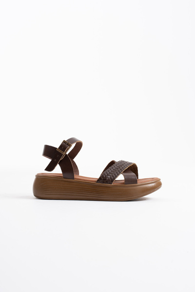 Abacca Orwell Bitter Brown Genuine Leather Sandals