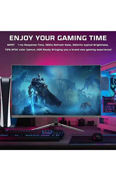 FlashHawk 27-inch Curved Gaming Monitor - QHD 2560x1440,180Hz Refresh Rate, 1ms Response,Built-in 3W Speakers