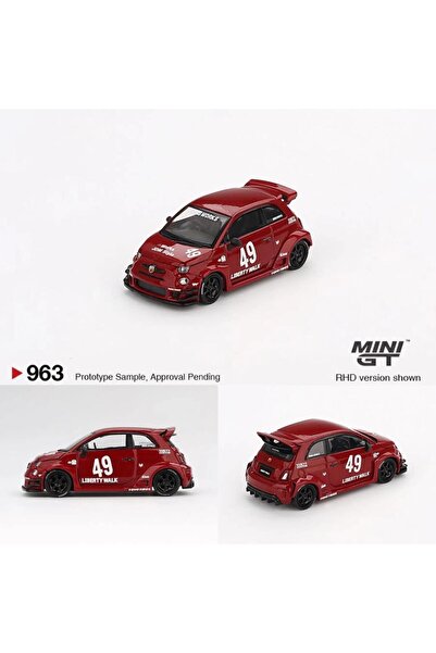 mini gt BL 963 LB-WORKS x Abas Works ABARTH 595 Red Fiat 500 1/64 Model Araba