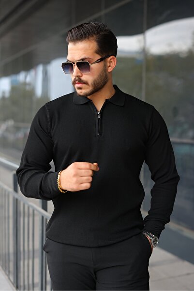 JANES Men's Thessaloniki Knitted Collared Long Sleeve Sweater