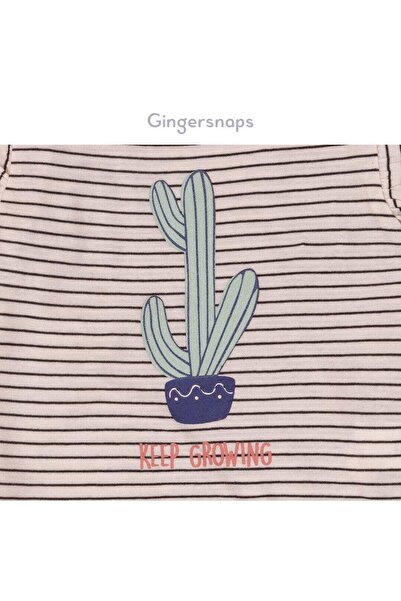 Gingersnaps Striped Cactus Print T-Shirt