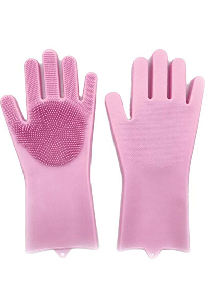 zola Pot cleaning gloves with silicone bristles, pink