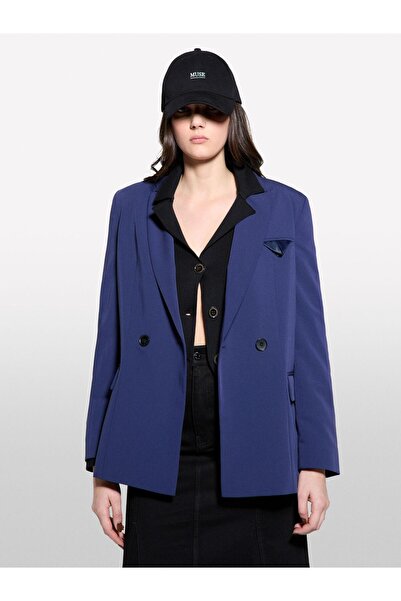 Sisley Women's Stretch Viscose Button Detailed Regular Fit Blazer Jacket 325P2Kvxlw02R-Sis252