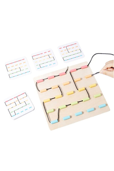 Krista Joc de dezvoltare a abilităților Montessori - Treceți sfoara prin găuri