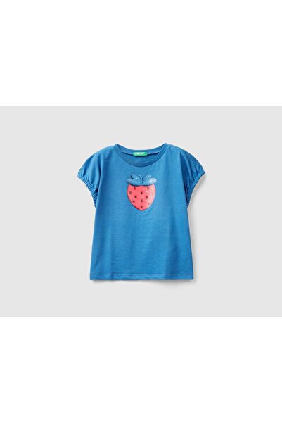United Colors of Benetton تي شيرت مطبوع برقبة دائرية للفتيات
