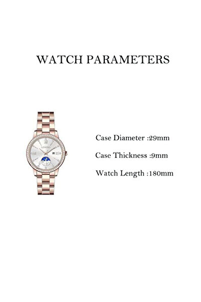 Youtrico LONGBO Ladies wristwatch,Artificial Diamond,Life Waterproof,Date,White Dial