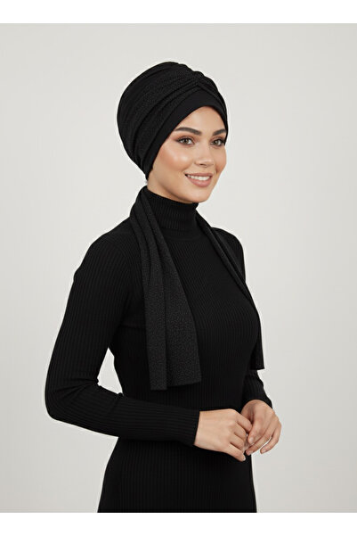 elysianfidan Nova Bandana Black Ready-To-Wear Turban Hijab Bonnet