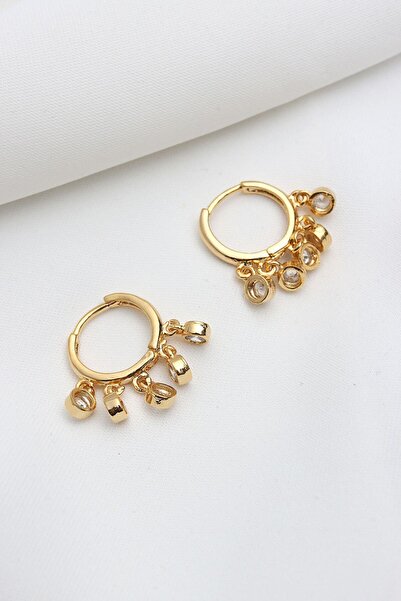 LA PERRY ACCESSORIES أقراط شاكريا الذهبية المرصعة بالأحجار