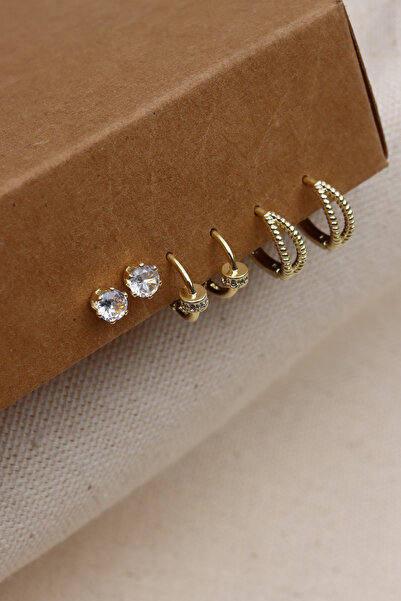 LA PERRY ACCESSORIES 6 PIECES GOLD VIP HOOP EARRING