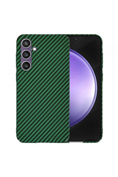 Stef's Cat Θήκη για Samsung Galaxy S23 FE S711, Carbonite FiberShell, Πράσινη