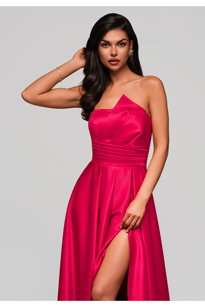 OMBRE Večerní šaty LA-OM-DLR175 - červené