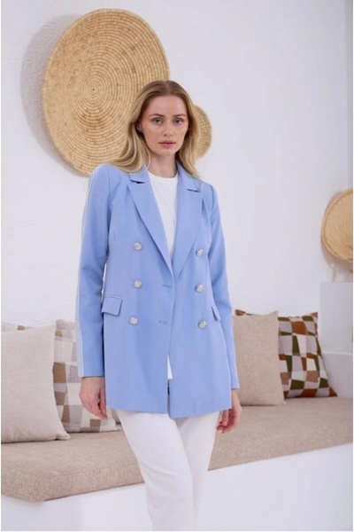 Moodbasic YENİ MOODBASİC SIRTI ÇİZGİLİ BLAZER CEKET MB04.46
