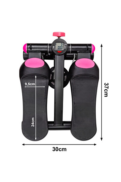 zola Stepper 2 in 1 corzi elastice, afisaj LCD, timp, repetari, calorii, greutate 100 kg, 30x37x18.5 cm