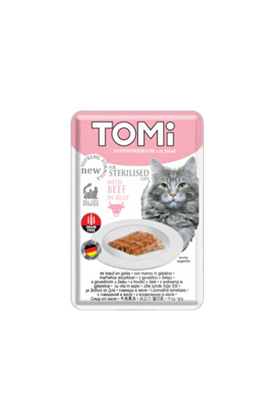 Tomi Sterilised Sığır Etli Kısır Pouch Kedi Konservesi 85 gr