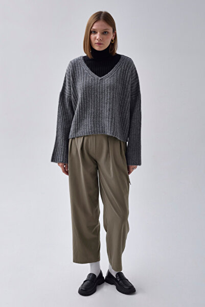 ZÜLAYS Kemeri Pile Detaylı Pantolon Çağla Yeşili