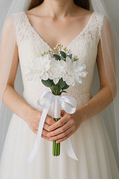 Bioren Yıldız Çiçekli ve Okaliptüslü Gelin Çiçeği