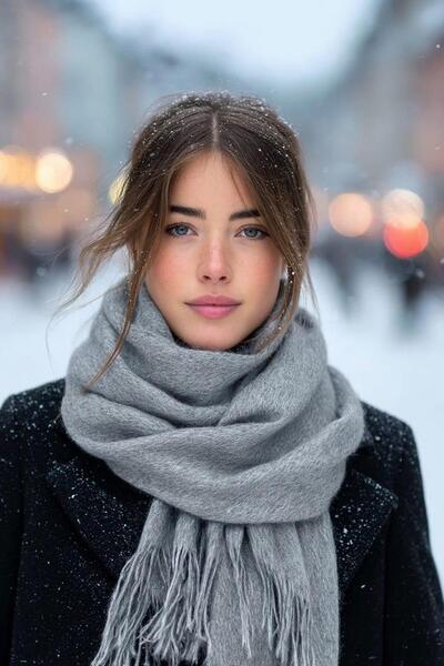 LAGRANZE Women's Angora Shawl Scarf