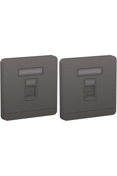 Raco Schneider AvatarOn 1 Gang Keystone Wall Plate Jack RJ45 E8331RJS (Pack of 2, Dark Grey)