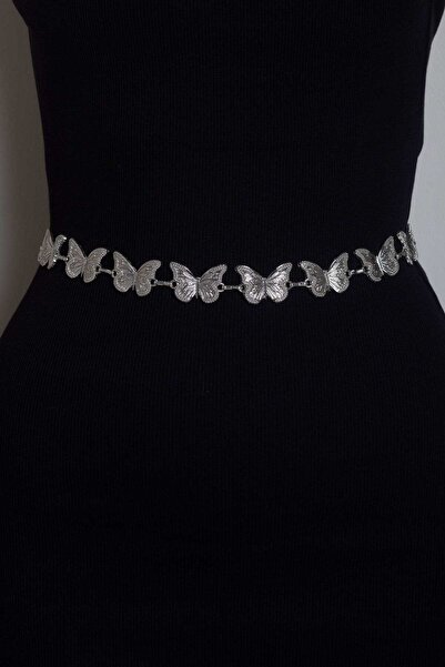 mica حزام الفراشة الفضي