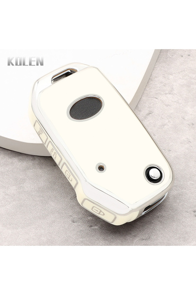 Choice3 غطاء جديد قابل للطي لمفتاح السيارة من مادة TPU باللون الأبيض، متوافق ...