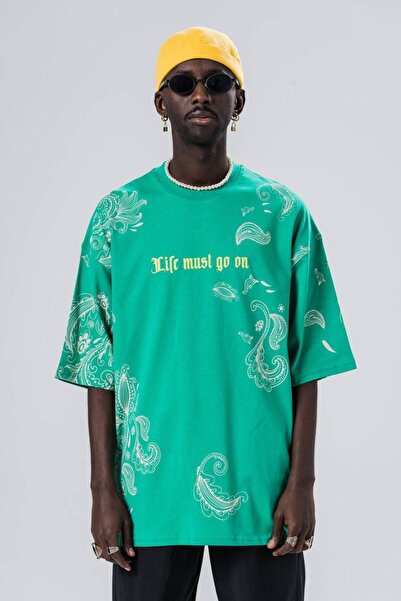 Life Must Go On Baskılı Oversize Tshirt