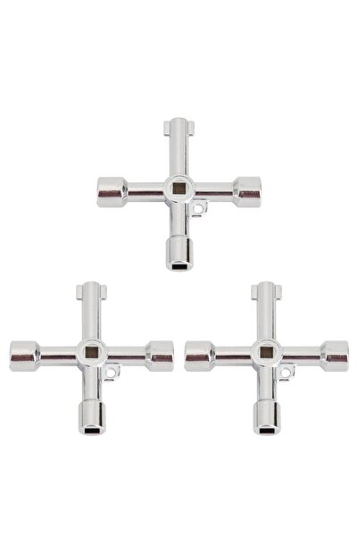 Alloet 3PCS Universal Panel Key Lock Wrench Plumber Keys Cross Triangle Square Elevator Cabinet Switch Span