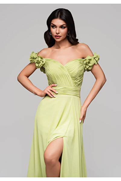 OMBRE Βραδινό φόρεμα LA-OM-DLR141 - lime