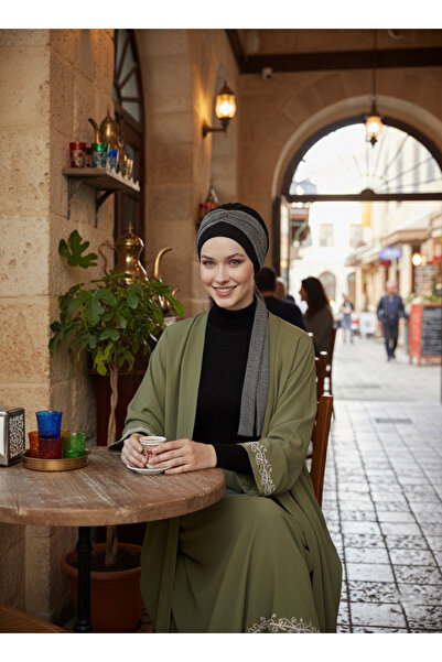 elysianfidan Νέα μπαντάνα μαύρο-ασημί έτοιμο τουρμπάν με μαντίλα