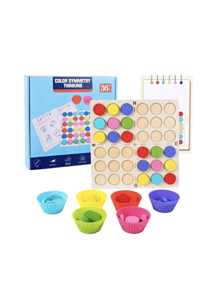 Krista Joc Montessori cu jetoane colorate de logică, memorie și asociere sime...