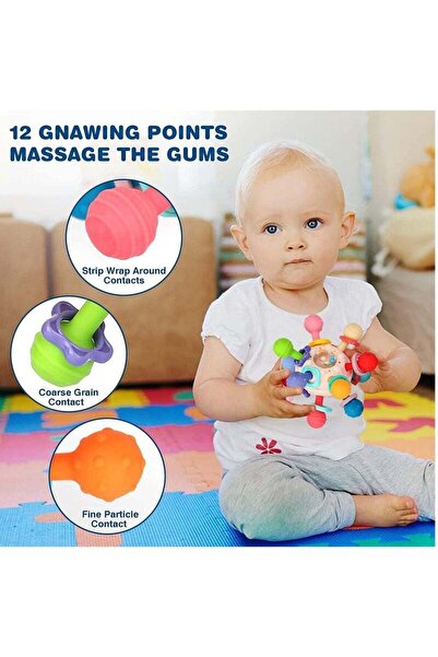 COOYA Teething Toys, Baby Sensory Teether Toys for Babies 6-12 Months, Teething Ball Rattle Teethers Toys