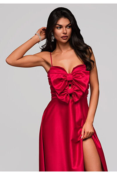 OMBRE Βραδινό φόρεμα LA-OM-DLR173 - κόκκινο