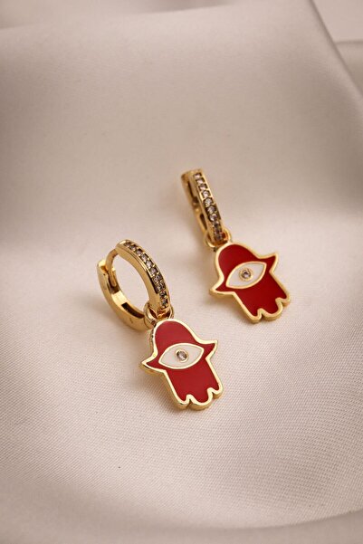 LA PERRY ACCESSORIES K谋rm谋z谋 مينيلي فاطمة أنا إيلي حلقة تعويذة معدنية كيبي