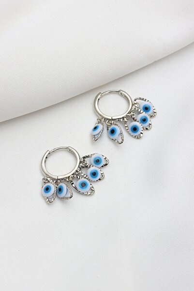 LA PERRY ACCESSORIES Nazar Boncuklu Silver Shakıra Küpe